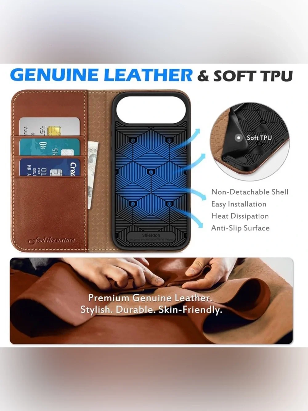 Shieldon Wallet Case for iPhone Air 5G 6.5” Version 2025